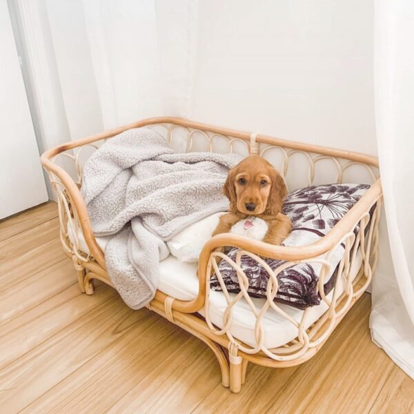 Pet Bed Handmade Rattan Woven Pet Bed Sofa For Dogs - Image 5