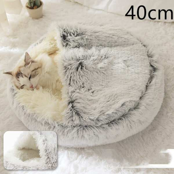 2 In 1 Dog And Cat Bed Pet Winter Bed Round Plush Warm Bed House Soft Long Plush Pets Bed Pet Products - Image 7