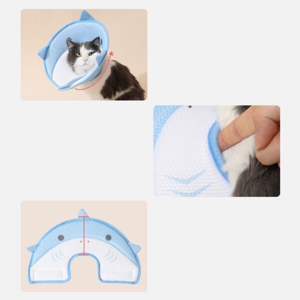 Soft Cat Recovery Collar Cat Cone Collar Nonwoven Fabric Elizabethan Collar Loops-Protective Wound Healing Specially Designed For Cats And Puppies - Easy To Eat And Drink - Image 2