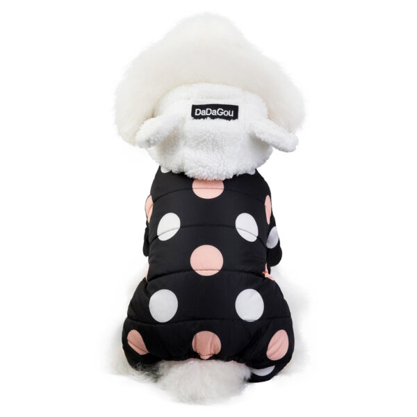 Warm big polka dot four-leg cotton coat - Image 5