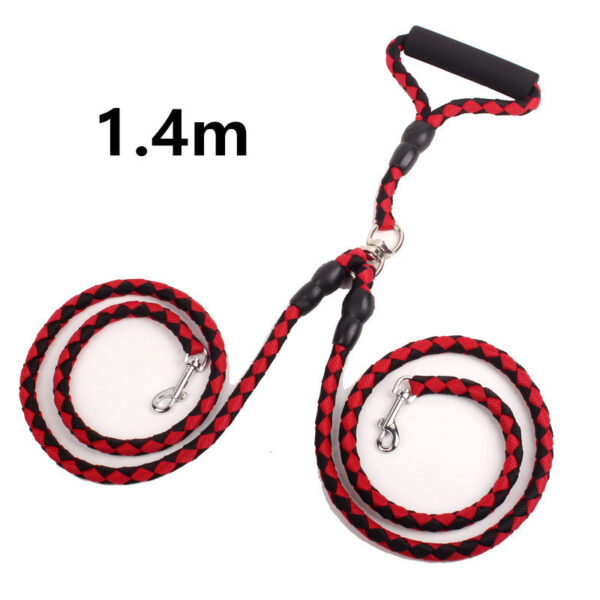 Double-Ended Traction Rope For Walking The Dog Hand-Double-Ended Traction Rope One Plus Two Leash Collar Pet Supplies Dog Collar - Image 2