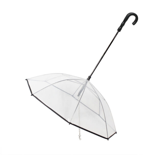 Dog's Transparent Umbrella With Traction Chain Removable Umbrella Pet Products - Image 3