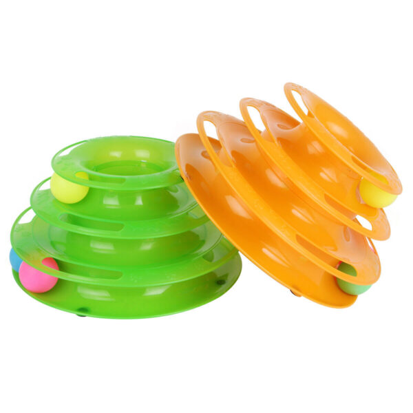 Pet Cat Crazy Ball Disk Interactive Toys Amusement Plate Trilaminar Funny Toy - Image 6