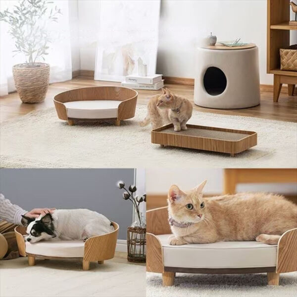 Wooden Cat Nest Dog Bed Teddy Pet Sofa Bed - Image 9