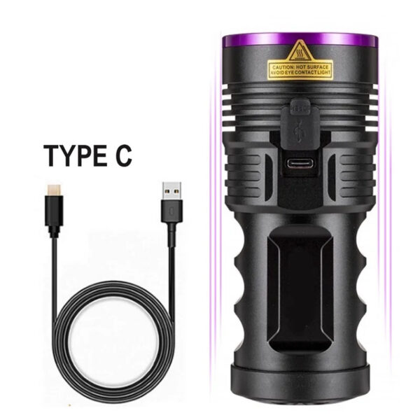 Six-core 365nm High Power UV Purple Light Aluminum Alloy Torch - Image 9