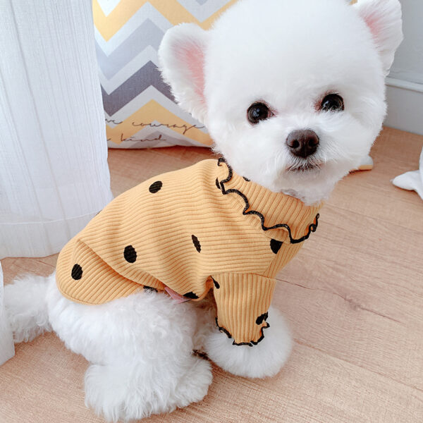 Dot turtleneck dog bottoming shirt - Image 3