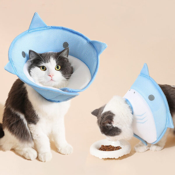 Soft Cat Recovery Collar Cat Cone Collar Nonwoven Fabric Elizabethan Collar Loops-Protective Wound Healing Specially Designed For Cats And Puppies - Easy To Eat And Drink - Image 3