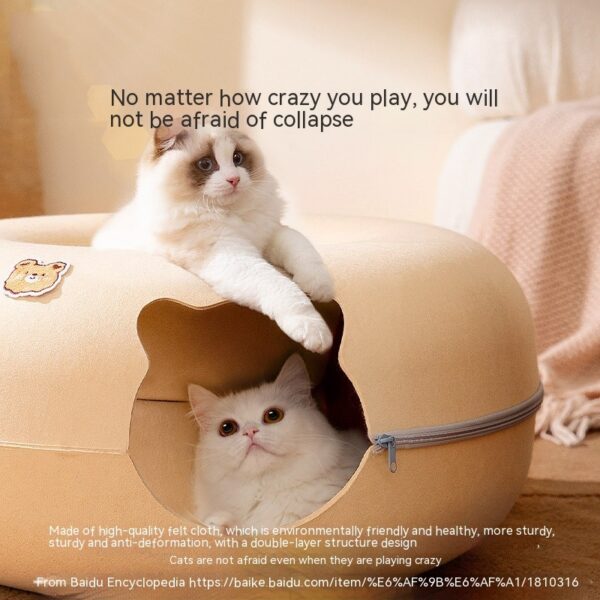 Animal-shaped Felt Zipper Cat Nest - Image 8