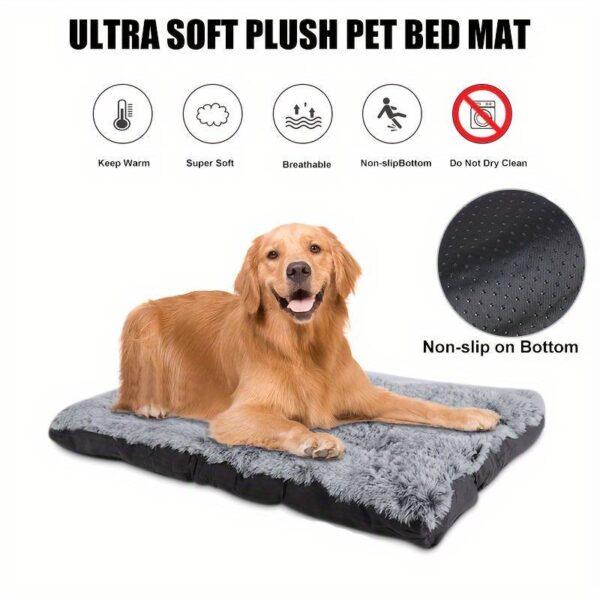 Pet Dog Bed Long Plush Cozy Warm Sleeping Beds Washable Anti-Slip Kennel Mats - Image 4