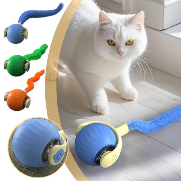 Pet Tug Ball Toy Motion-Activated Interactive Pets Cat Rolling Ball Toy With Bird Chirping Sound Pet Kitten Teaser Game Pet Products - Image 2