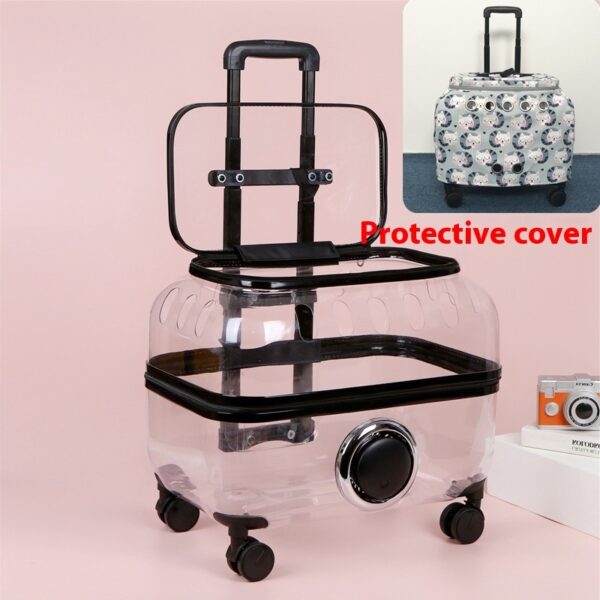 Cat Bag Portable Pet Trolley Bag Space Capsule Transparent Cat Luggage - Image 2