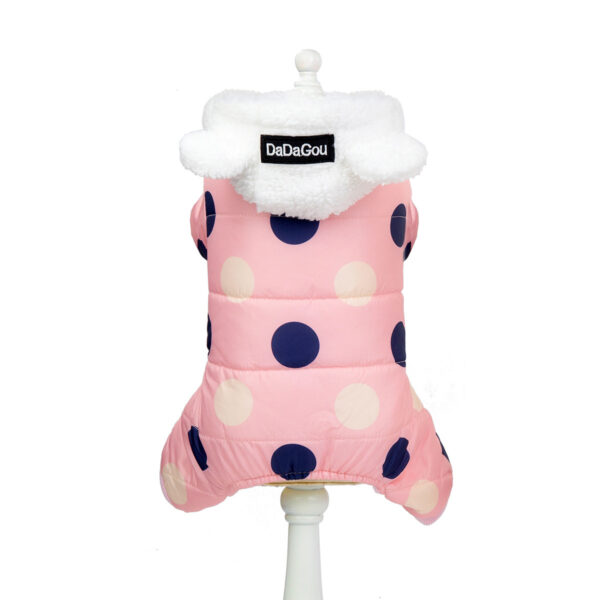 Warm big polka dot four-leg cotton coat - Image 10