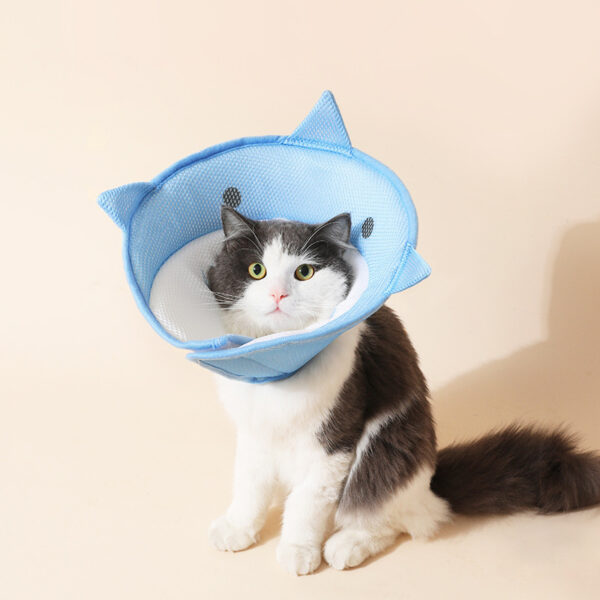 Soft Cat Recovery Collar Cat Cone Collar Nonwoven Fabric Elizabethan Collar Loops-Protective Wound Healing Specially Designed For Cats And Puppies - Easy To Eat And Drink - Image 5