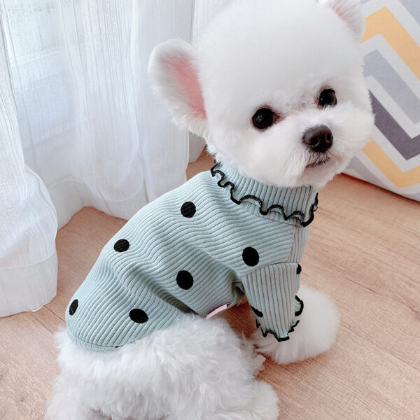 Dot turtleneck dog bottoming shirt - Image 9