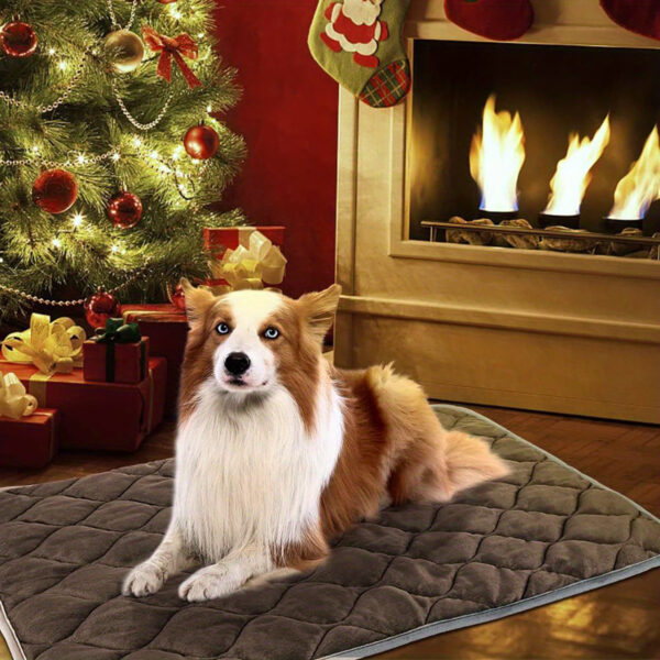 Cat Dog Non-Slip Mat, Extra Warm Thermal Pet Pad Self-Heating Cat Mat Warm Thermal Pet Pad Washable Dog Crate Pad Heat Dog Cat Bed Mat Blanket Non-Slip - Image 6