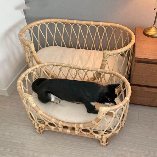 Pet Bed Handmade Rattan Woven Pet Bed Sofa For Dogs - Image 3