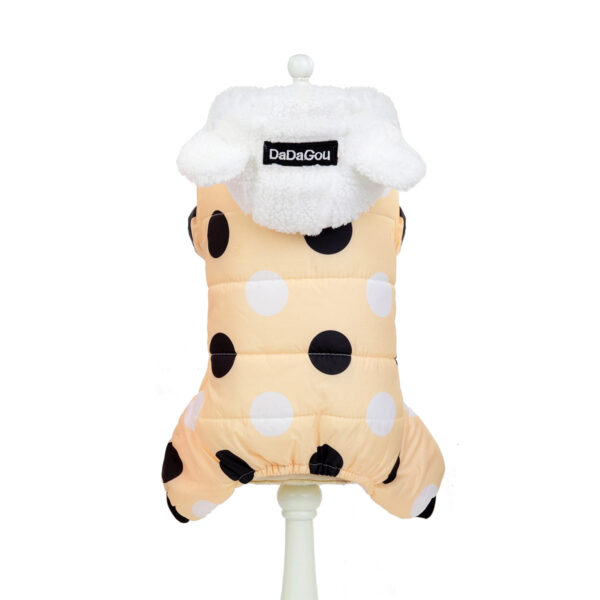 Warm big polka dot four-leg cotton coat - Image 9