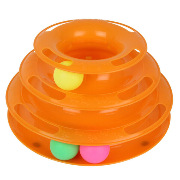 Pet Cat Crazy Ball Disk Interactive Toys Amusement Plate Trilaminar Funny Toy - Image 9