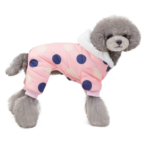 Warm big polka dot four-leg cotton coat - Image 2