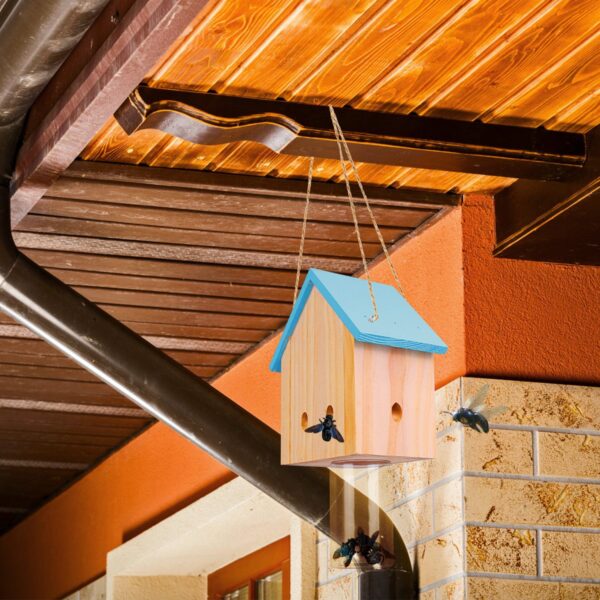Wood Carpenter Bee Trap Outdoor Natural Pine Wood Outdoor Hanging Wooden Bee Trap For Outside Patio Deck Eave Fence - Image 2
