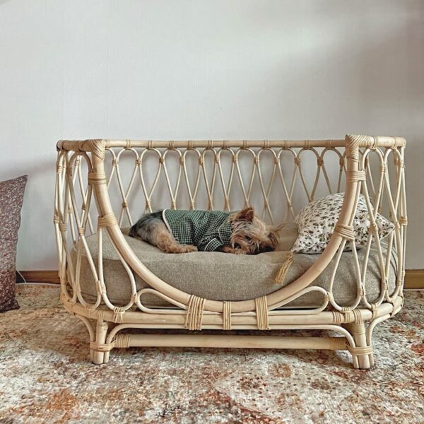 Pet Bed Handmade Rattan Woven Pet Bed Sofa For Dogs - Image 4