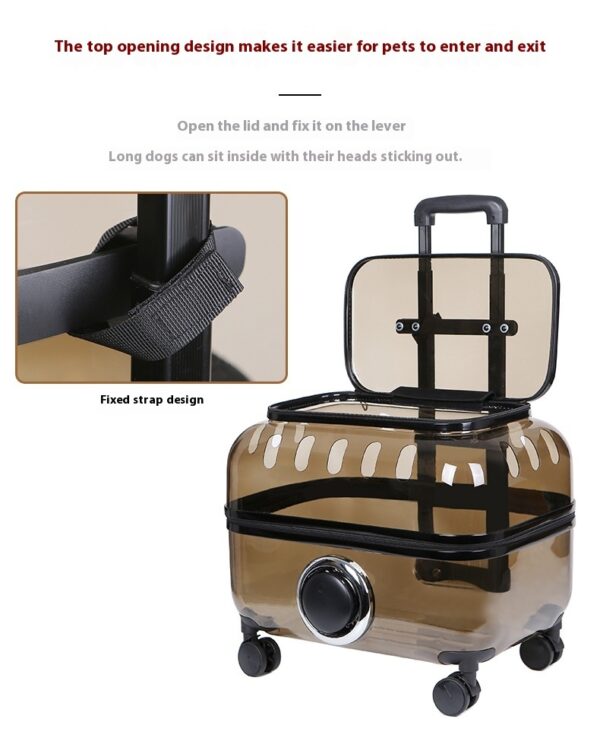 Cat Bag Portable Pet Trolley Bag Space Capsule Transparent Cat Luggage - Image 5