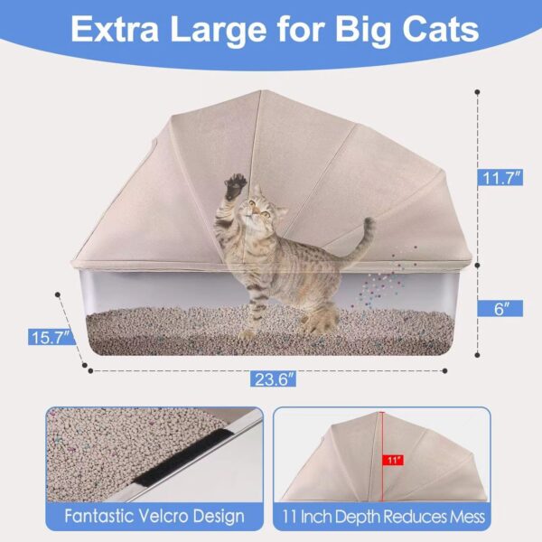 Fully Enclosed Stainless Steel Cat Little Box, Premium Covered Cat Litter Box Features Leak-Proof Design, Includes Scoop For Easy Cleaning - Image 6