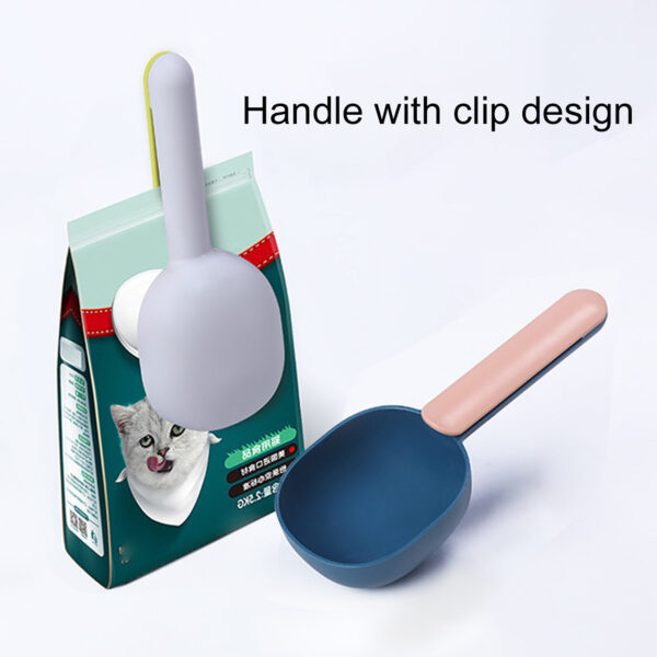 Pet Food Scoop With Ergonomic Bag Clip Handle For Cats Puppies And Small Dogs Measuring Scoop Dog Food Scoop, Plastic Measuring Cup Pet Food Feeding 1 Cup Spoon Long Handle With Clip For Dogs Cats - Image 8