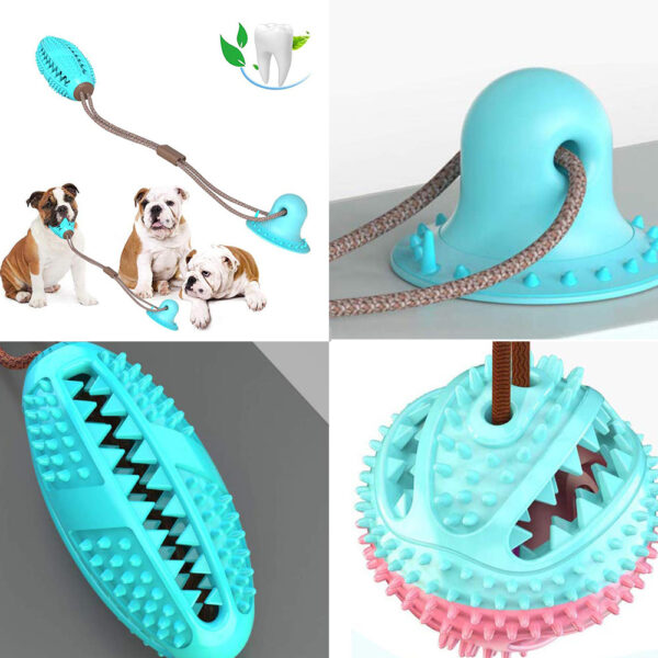 Dog Toys Silicon Suction Cup Tug Interactive Dog Ball Toy For Pet Chew Bite Tooth Cleaning Toothbrush Feeding Pet Supplies - Image 2