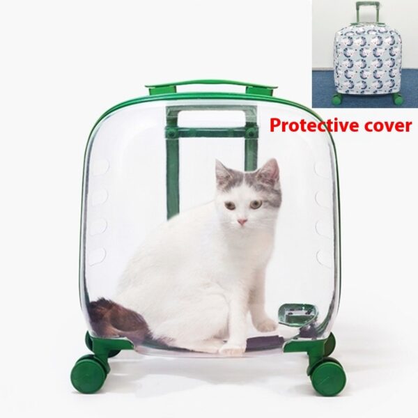 Cat Bag Portable Pet Trolley Bag Space Capsule Transparent Cat Luggage - Image 8