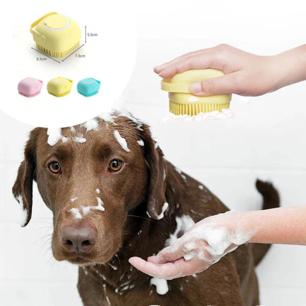 Silicone Dog Bath Massage Gloves Brush Pet Cat Bathroom Cleaning Tool Comb Brush For Dog Can Pour Shampoo Dog Grooming Supplies - Image 7