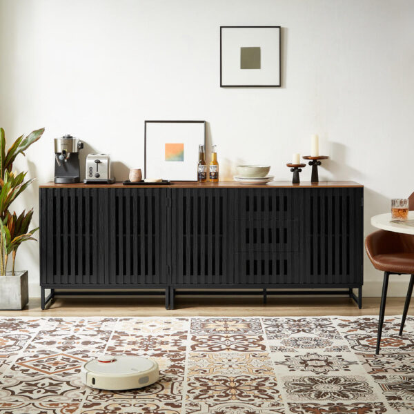 Cabinet With Flat Noodles Grating Stripe Door - Image 4