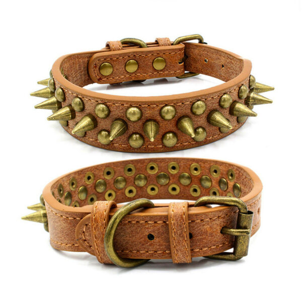 Retro Studded Spiked Rivet Large Dog Pet Leather Collar Pit Bull S-XL - Image 7