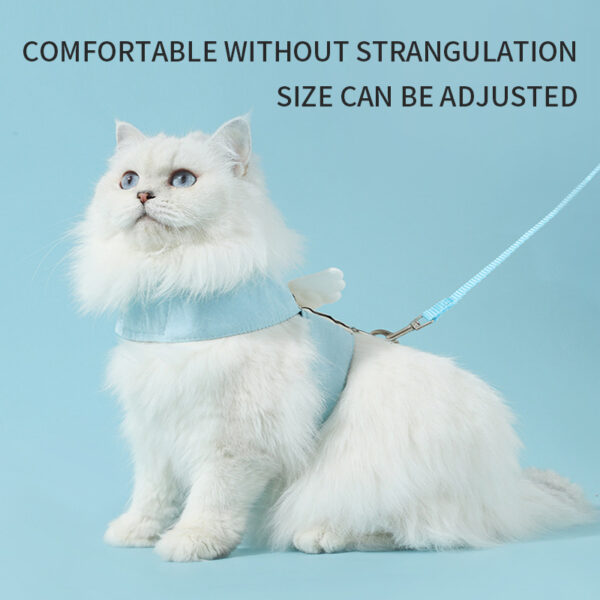 Adjustable Pet Cat Leash Set, Angel Wings Design, Breathable, And Soft For Comfort Cat Harness And Leash Set, Adjustable Gradient Kitten Harness Escape Proof Harness With Leash For Kitty - Image 7