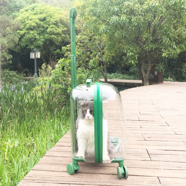 Cat Bag Portable Pet Trolley Bag Space Capsule Transparent Cat Luggage - Image 3