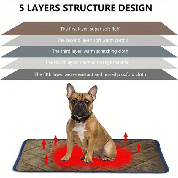 Cat Dog Non-Slip Mat, Extra Warm Thermal Pet Pad Self-Heating Cat Mat Warm Thermal Pet Pad Washable Dog Crate Pad Heat Dog Cat Bed Mat Blanket Non-Slip - Image 9